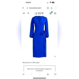 J Crew 365 crepe wrap dress 8 NWOT